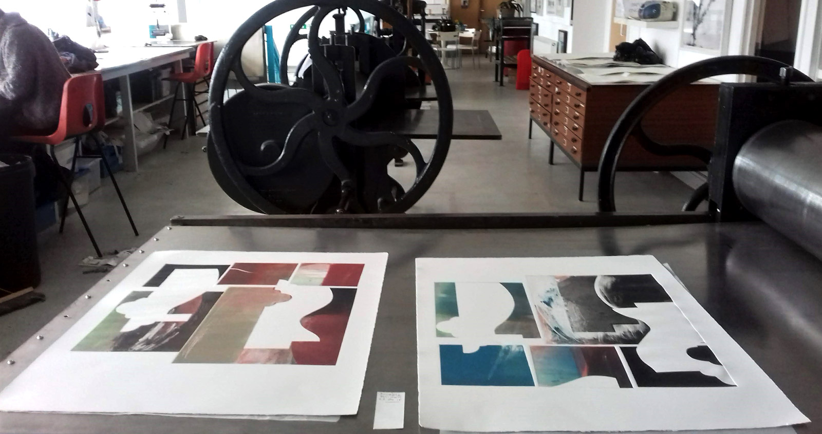 Two prints at Thames Side Print Studio